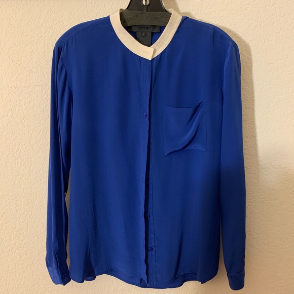 Jason Wu Tops - MISS WU Royal Blue Silk Blouse